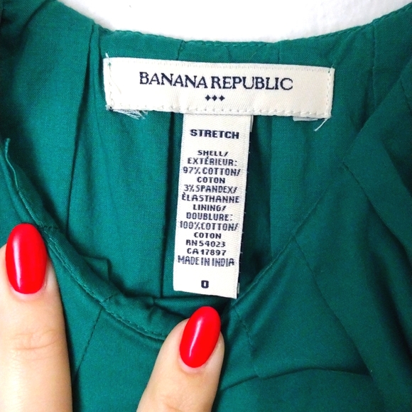 Banana Republic Teal Tie Waist Cinch Ruffle Shoulder Lily Dress - Picture 3 of 4